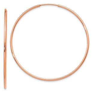 14k Rose Gold Polished Endless Hoop Earrings (Style XY1241)