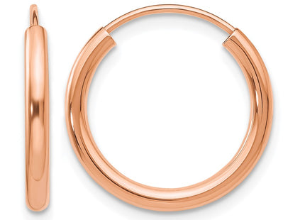 14K rose gold hoop earrings
