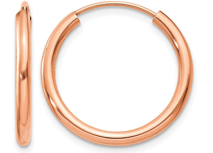 14K rose gold hoop earrings