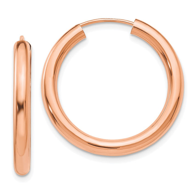 14K rose gold hoop earrings