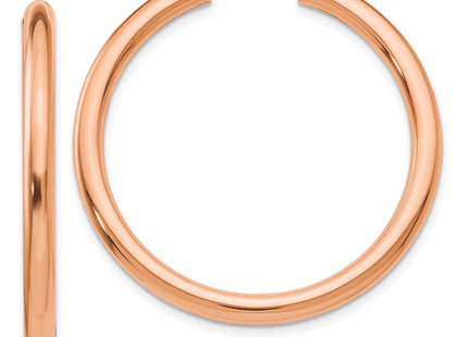 14k Rose Gold Polished Endless Tube Hoop Earrings (Style XY1253)