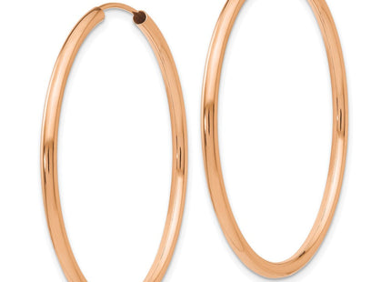 14k Rose Gold Polished Endless Hoop Earrings (Style XY1254)