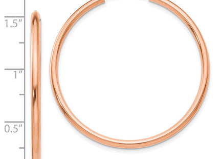 14k Rose Gold Polished Endless Hoop Earrings (Style XY1254)