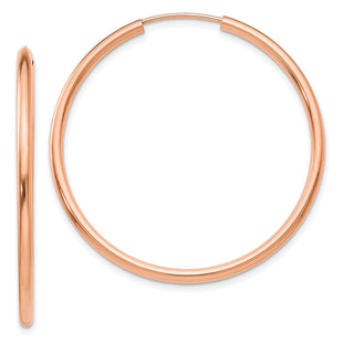14k Rose Gold Polished Endless Hoop Earrings (Style XY1254)