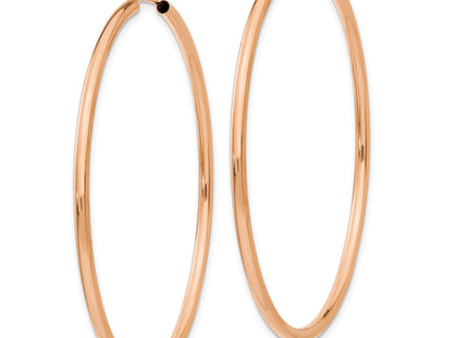 14k Rose Gold Polished Endless Hoop Earrings (Style XY1255)
