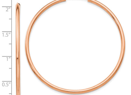 14k Rose Gold Polished Endless Hoop Earrings (Style XY1255)