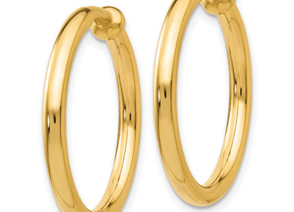 14K gold hoop earrings, alternate view