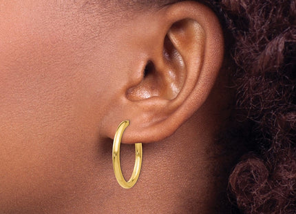 14K gold hoop earrings, another view