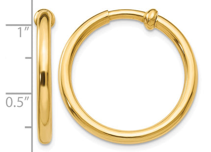 14K gold hoop earrings, further view