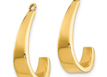 14k Polished J-Hoop Earring Jackets (Style XY657)