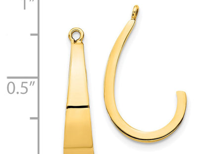 14k Polished J-Hoop Earring Jackets (Style XY657)