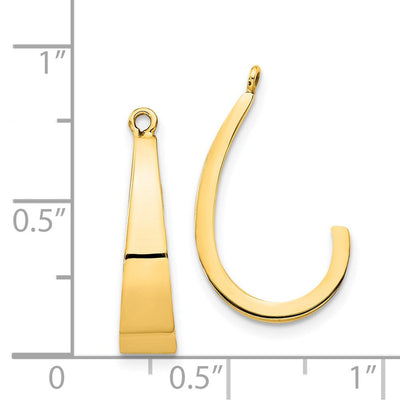 14K Polished J-Hoop Earring Jackets, 20 x 5mm