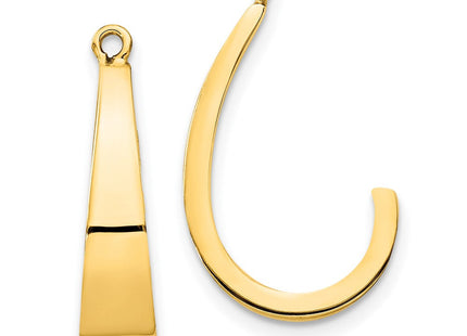 14k Polished J-Hoop Earring Jackets (Style XY657)