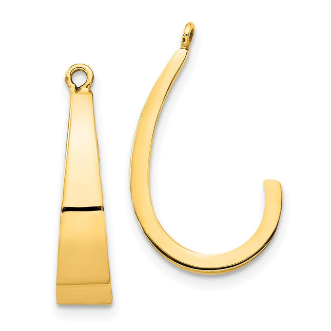 14k Polished J-Hoop Earring Jackets, 20 x 5mm