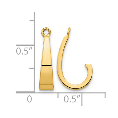 14K Polished J-Hoop Earring Jackets, 11 x 4mm