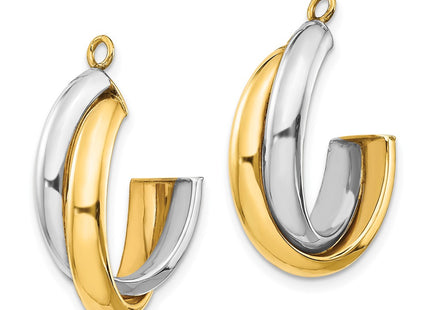 14k Two-tone Earrings Style XY660 - Classique Jewelry Inc.