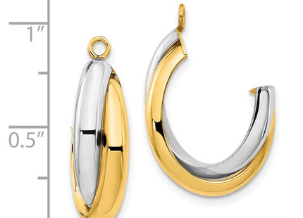 14k Two-tone Earrings Style XY660 - Classique Jewelry Inc.