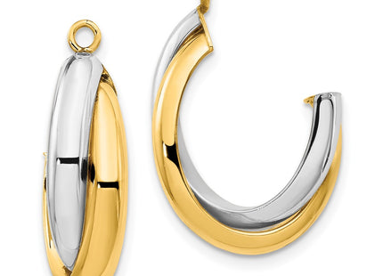 14k Two-tone Earrings Style XY660 - Classique Jewelry Inc.