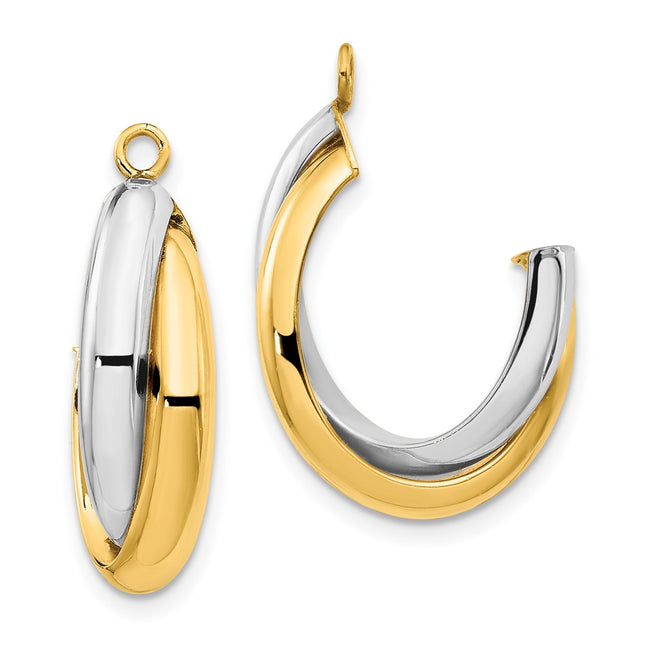 14k Two-tone Earrings Style XY660 - Classique Jewelry Inc.