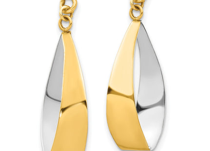 14k Yellow & Rhodium Earrings Style XY661 - Classique Jewelry Inc.