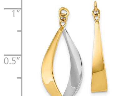 14k Yellow & Rhodium Earrings Style XY661 - Classique Jewelry Inc.