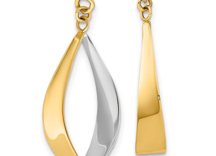 14k Yellow & Rhodium Earrings Style XY661 - Classique Jewelry Inc.