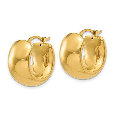 14K Wide Puffed Hoop Earrings