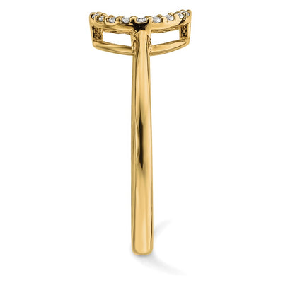 14K Diamond Open Circle Ring