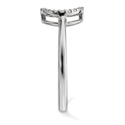 14K White Gold Diamond Open Circle Ring