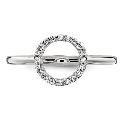 14K White Gold Diamond Open Circle Ring