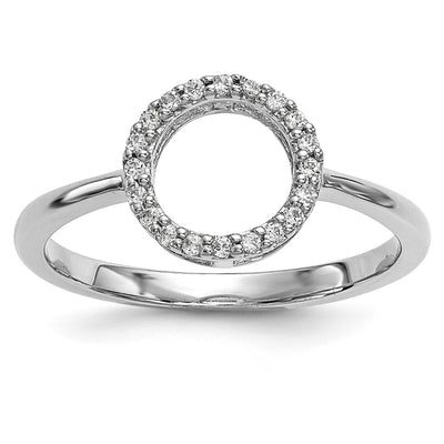 14K white gold diamond circle ring