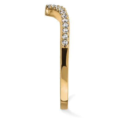 14K Diamond V Ring