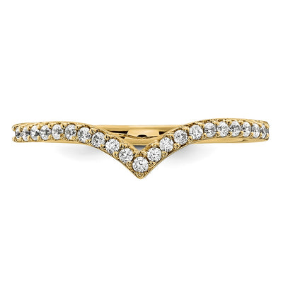 14K Diamond V Ring