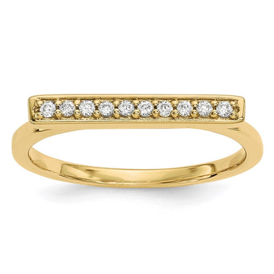 14K Diamond Bar Ring