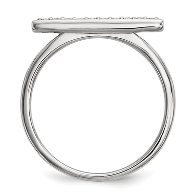 14K White Gold Diamond Bar Ring
