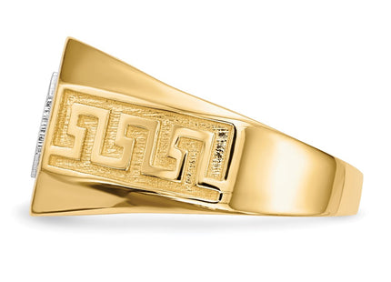 14k Yellow & Rhodium Rings Style Y13802 - Classique Jewelry Inc.