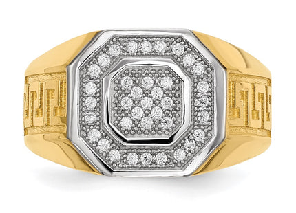 14k Yellow & Rhodium Rings Style Y13802 - Classique Jewelry Inc.