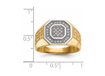 14k Yellow & Rhodium Rings Style Y13802 - Classique Jewelry Inc.