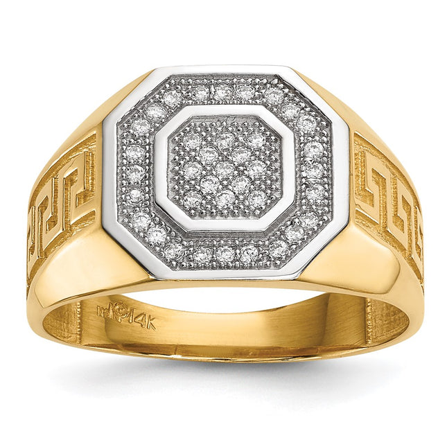 14k Yellow & Rhodium Rings Style Y13802 - Classique Jewelry Inc.