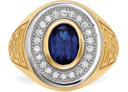 14k Yellow & Rhodium Rings Style Y13803 - Classique Jewelry Inc.