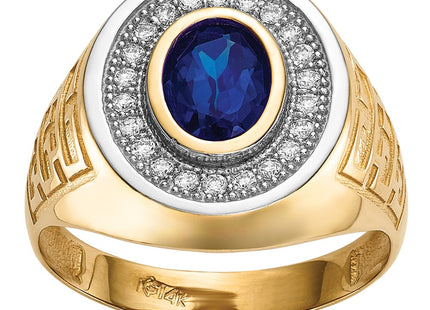 14k Yellow & Rhodium Rings Style Y13803 - Classique Jewelry Inc.