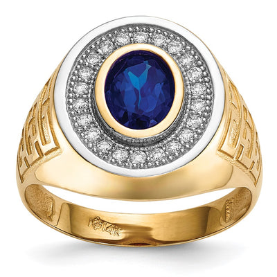 14K gold cubic zirconia oval ring