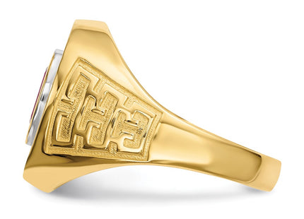 14k Yellow & Rhodium Rings Style Y13804 - Classique Jewelry Inc.