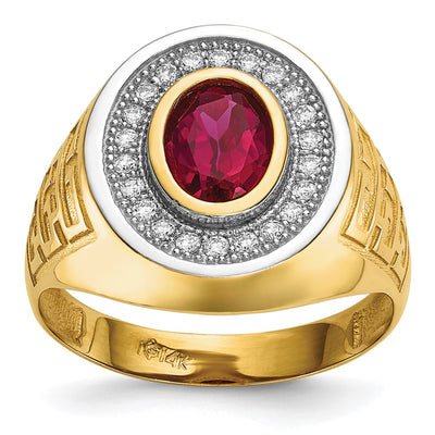 14K gold cubic zirconia oval ring
