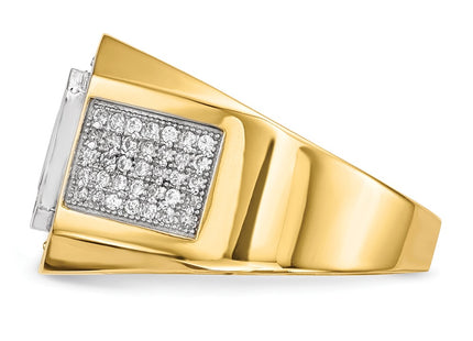14k Yellow & Rhodium Rings Style Y13806 - Classique Jewelry Inc.