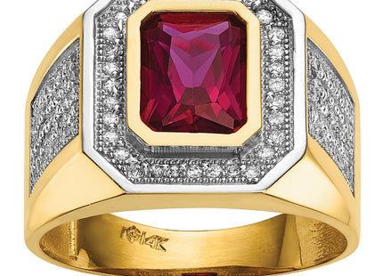 14k Yellow & Rhodium Rings Style Y13806 - Classique Jewelry Inc.
