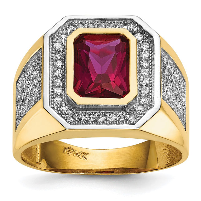 14k Yellow & Rhodium Rings Style Y13806 - Classique Jewelry Inc.