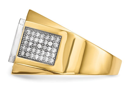 14k Yellow & Rhodium Rings Style Y13807 - Classique Jewelry Inc.