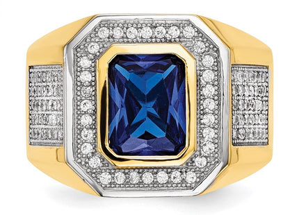 14k Yellow & Rhodium Rings Style Y13807 - Classique Jewelry Inc.