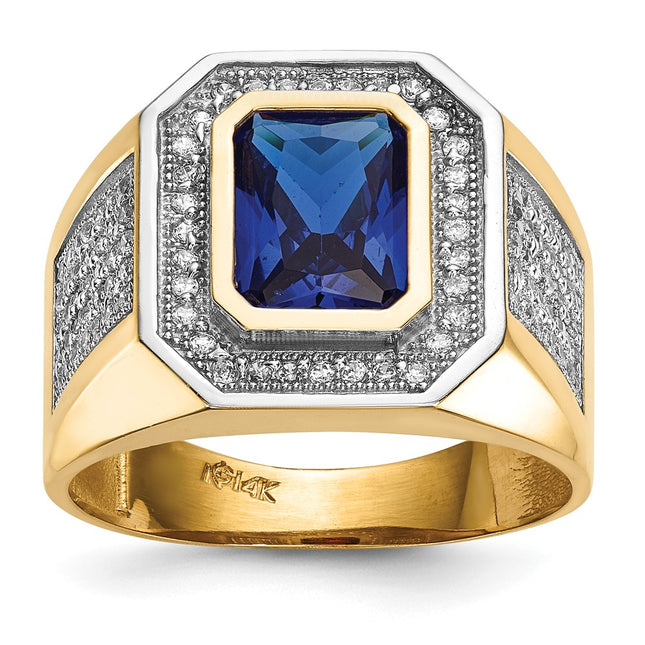 14k Yellow & Rhodium Rings Style Y13807 - Classique Jewelry Inc.